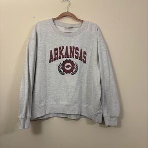 Chicka-d Arkansas razorbacks cropped sweatshirt gray university women’s XL cl